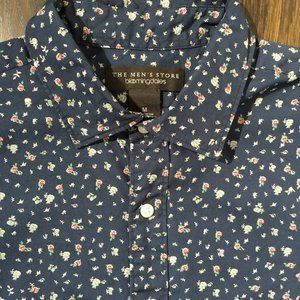 BLOOMINGDALE'S Blue Floral Shirt *Business Casual* Button Front The Men's Store